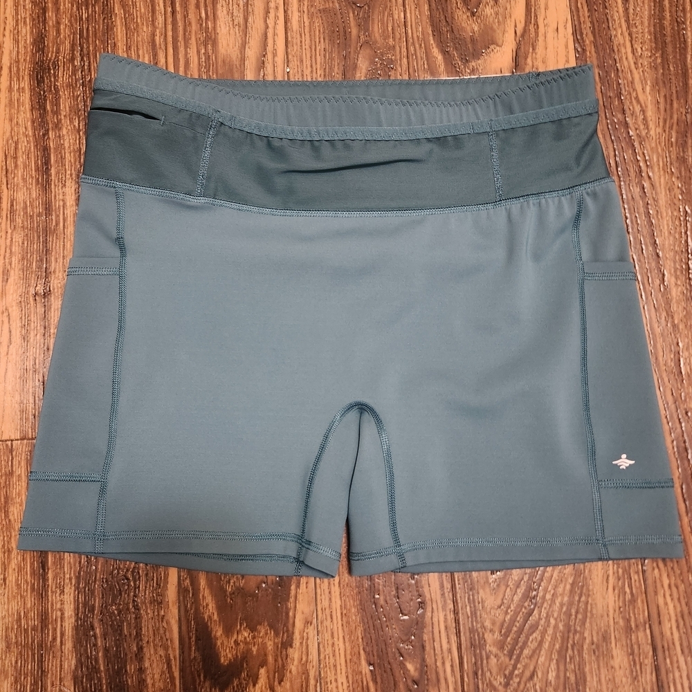 HALARA Teal Tummy Control High Waist Pocket Waistband Shorts Sz XL NWOT